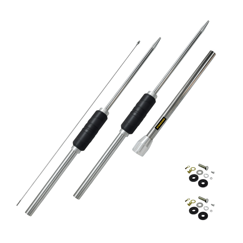 2 Antena Px Móvel Viúva Negra Croma Full Inóx + Kit Parafuso