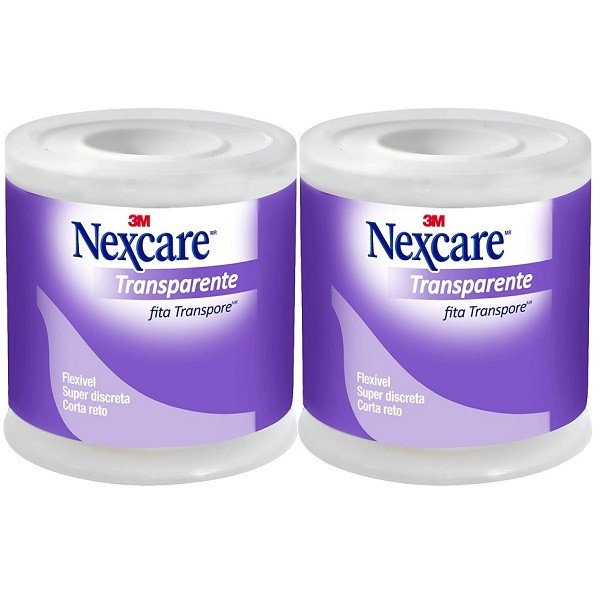 Kit com 2 Fita Transpore Nexcare 50MM X 4,5M em Oferta na Shopee