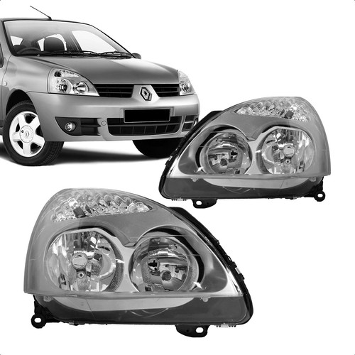Par Farol Clio 2006 A 2011 S/motor Cinza S/regulador