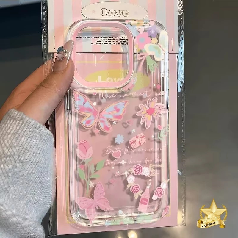 Capinha Capa Material transparente TPU Padrão de flores Motorola Moto G04 G7 G15