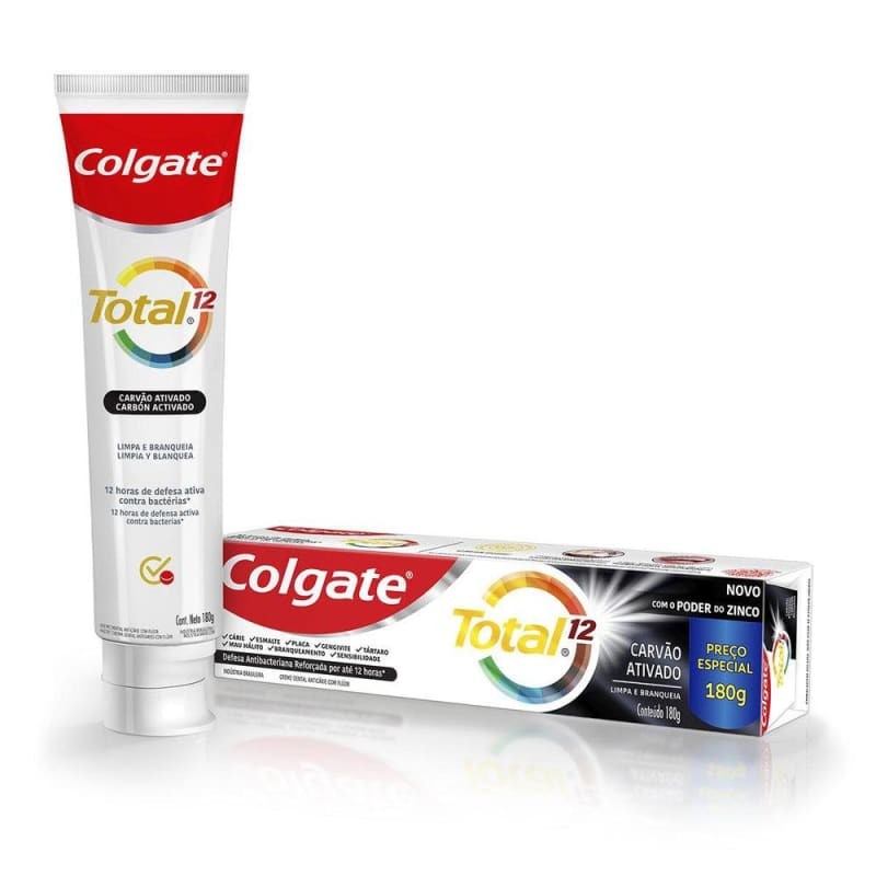 Creme Dental Colgate Total 12 Carvão Ativado 180g - Health