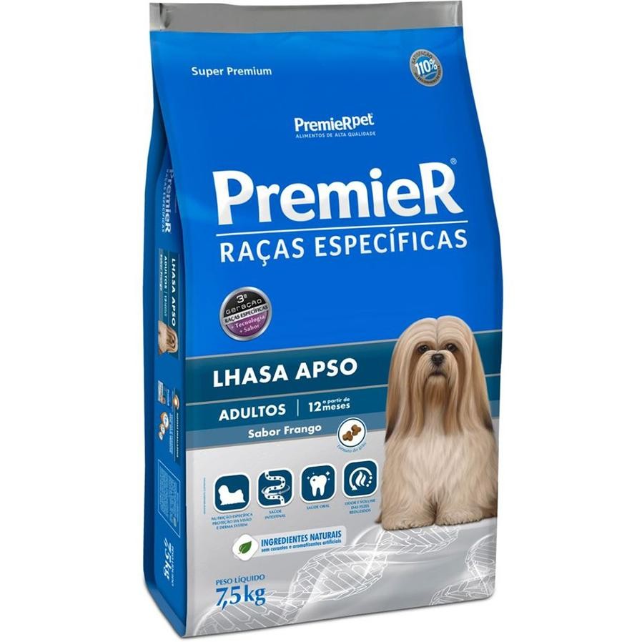 Ração Premier Raças Específicas Cão Lhasa Apso Frango 7.5Kg