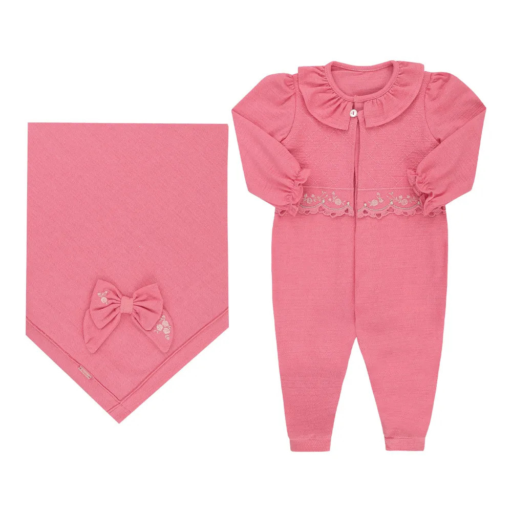 Kit Saída Maternidade Luxo Bebê Menina Bordado Paraiso 17770