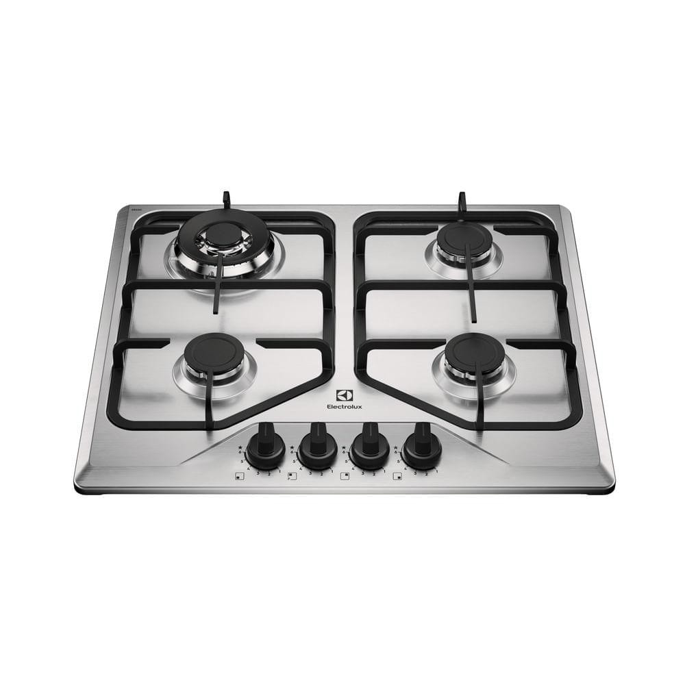 Cooktop 4 Bocas a Gás Electrolux Inox Experience Multi Chama e Grade Ferro Fundido (KE4XC)
