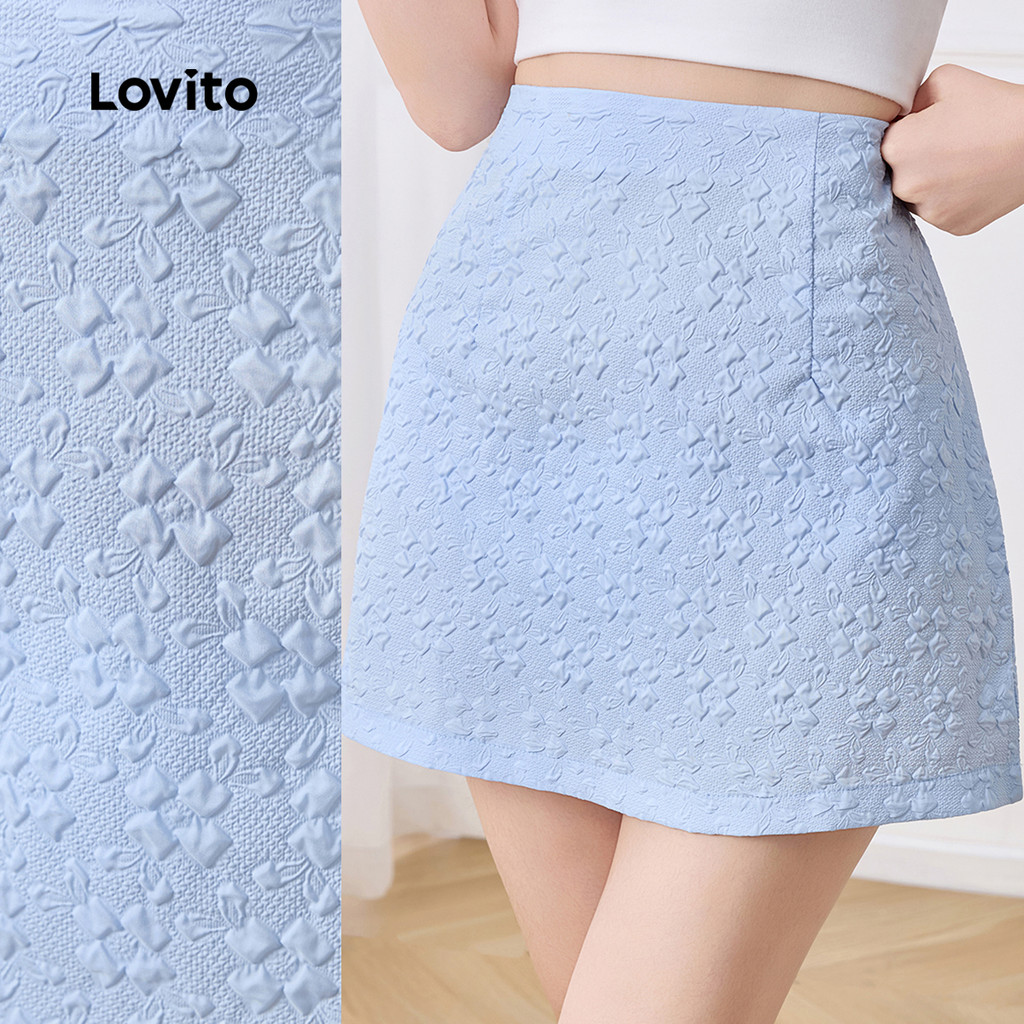 Lovito Saias Elegantes Simples Confortáveis ​​e Estilosas Primavera/verão Para Mulheres L143ED262 em Oferta na Shopee