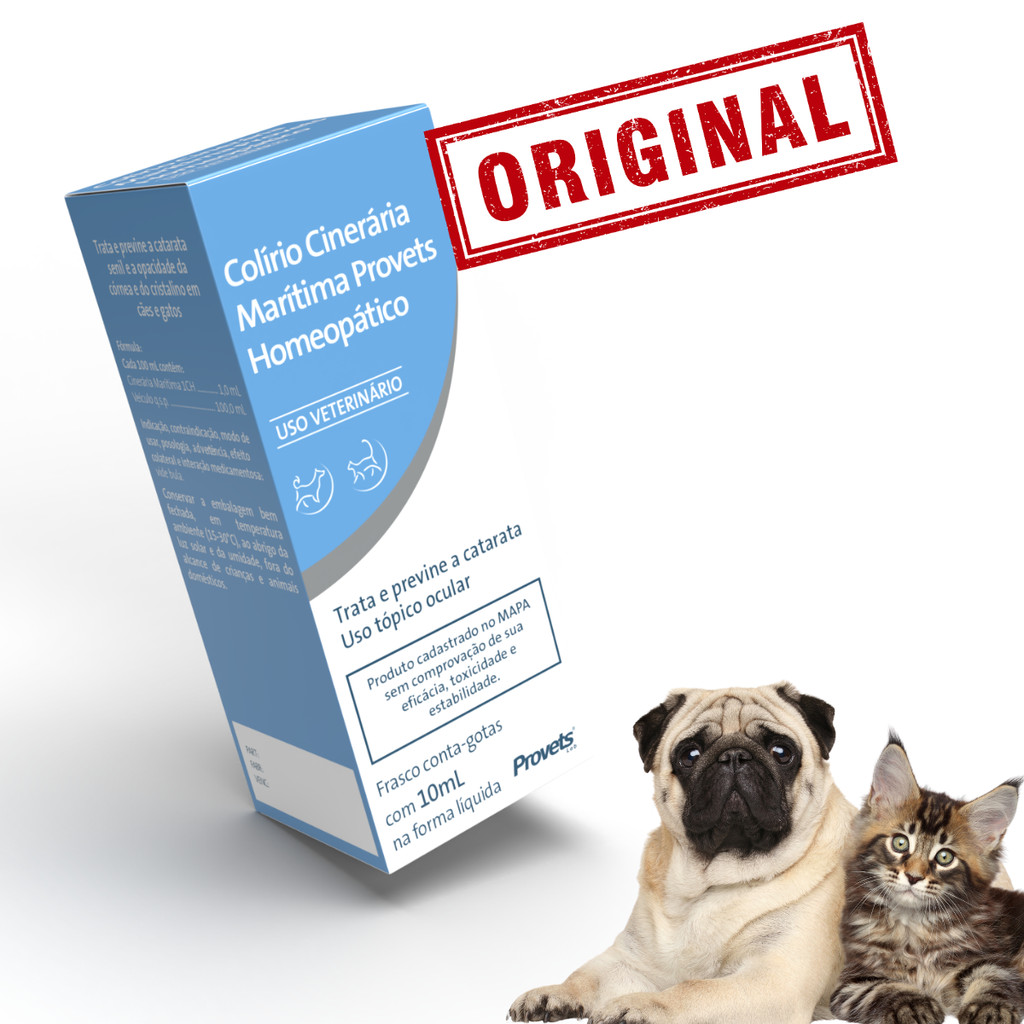 Colírio Cineraria Marítima Catarata Senil Cães Gatos 10ml