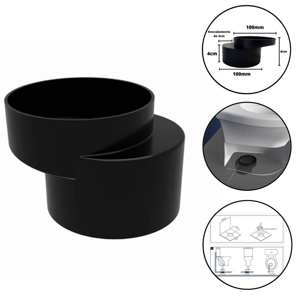 Bolsa Deslocamento Excêntrica Adaptador Bacia Vaso 100 mm Vaso c/ Caixa Acoplada