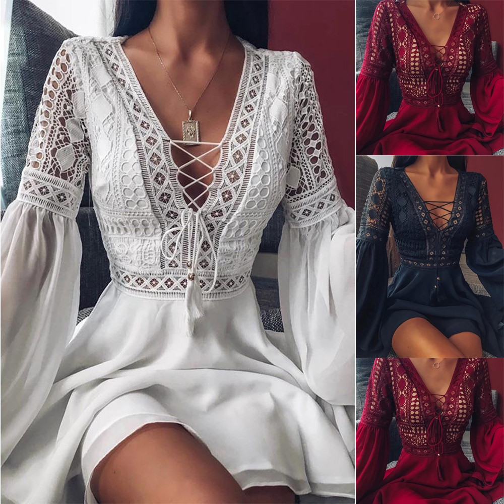 Vestido Curto de Renda Vermelho na Black Friday 2025 | BuscaProdutos