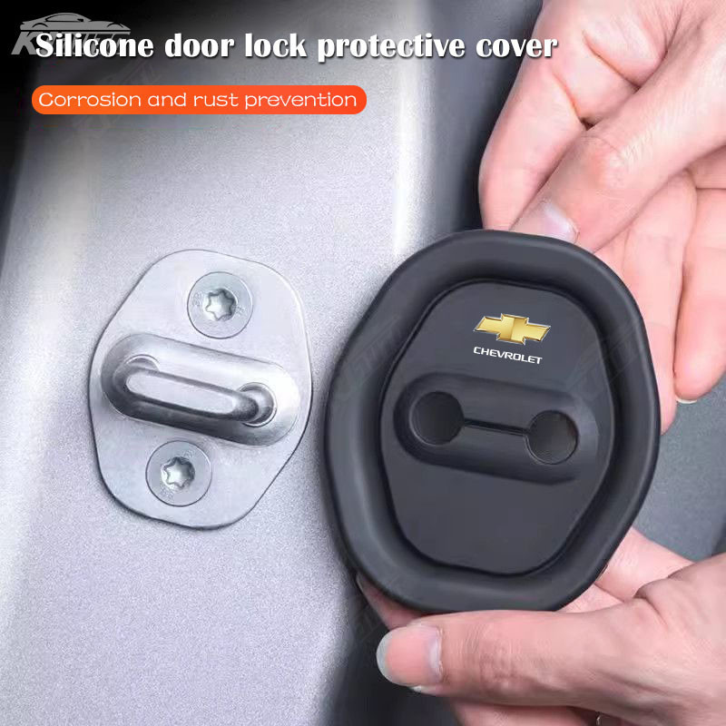 Capa de Proteção para Fechadura de Porta de Carro Chevrolet Tampa Decoração Almofada de Choque Acessórios de Silicone pa
