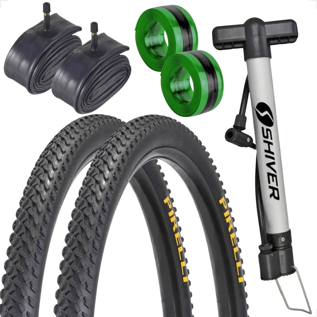 Par Pneu Pirelli Scorpion aro 26 x 2.0 MTB Cravudo Camaras Shiver + Brinde fita anti furo bombinha