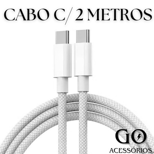 Cabo Tipo C 2 Metros Tipo C Dois Lados Para Cabo De Carga Rápida Cabo 60W