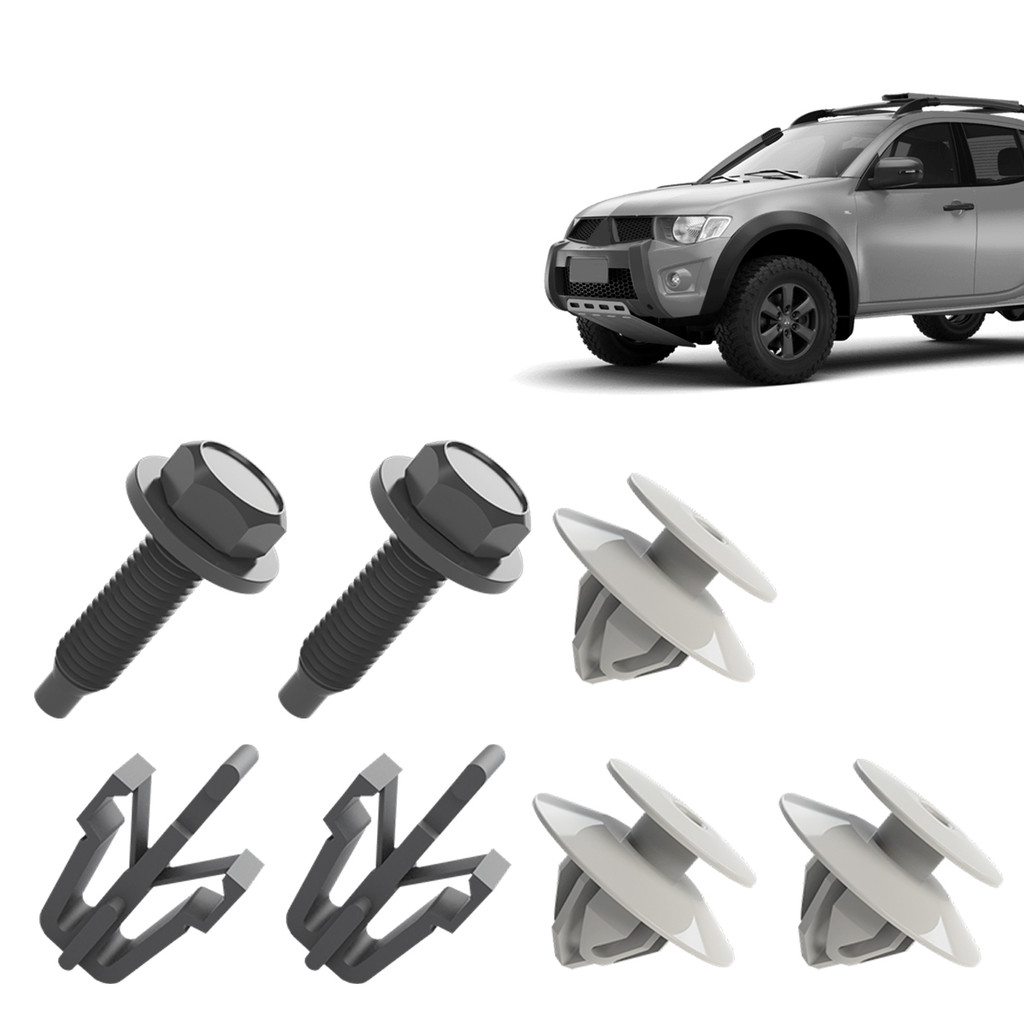 Kit Grampo Presilha 7 Peças Grade Dianteira L200 Sport Outdoor Savana 04 05 06 07 08 09 10 11 2012