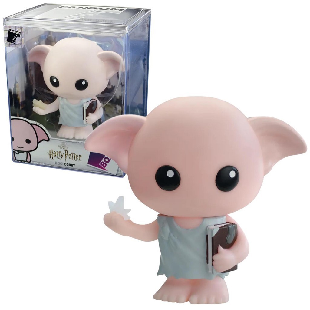 Boneco Dobby Harry Potter Fandom Box 030 Colecionável 10cm Expositor Acrilico - Lider Brinquedos