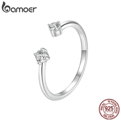 Bamoer 925 Sterling Sliver Ring Anel De Fita Moissanita Requintada Jóias De Aberto Para Mulheres