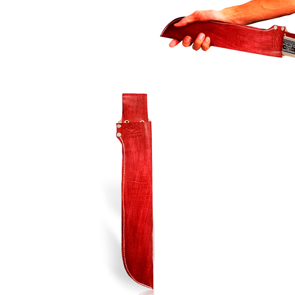 Bainha De Facão Em Couro Legítimo Resistente Rústico 14Pol. Profissional