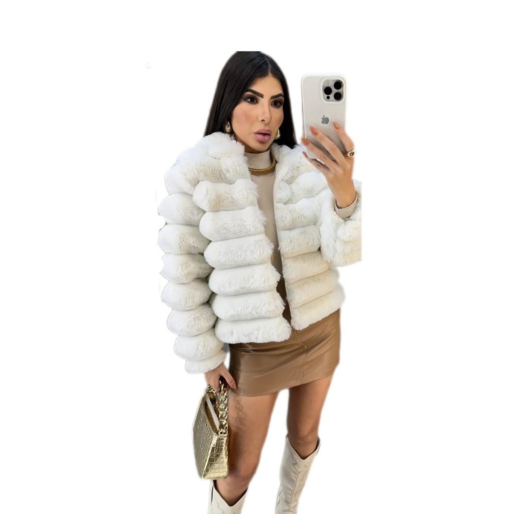 Casaco Puffer Peluciado Feminino Luxo