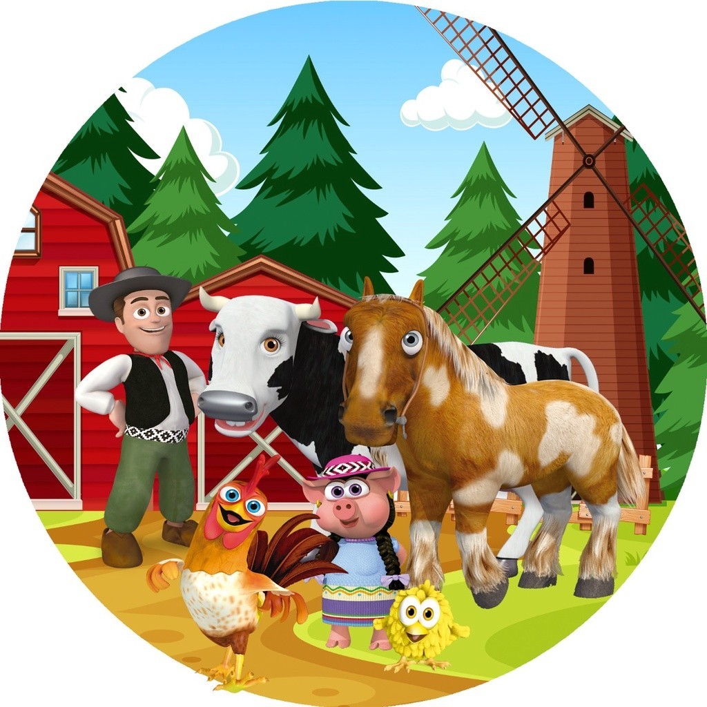 Painel Redondo Tecido Sublimado Fazenda Do Zenon VARIOS TEMAS MEDIDA 50X50 em Oferta na Shopee