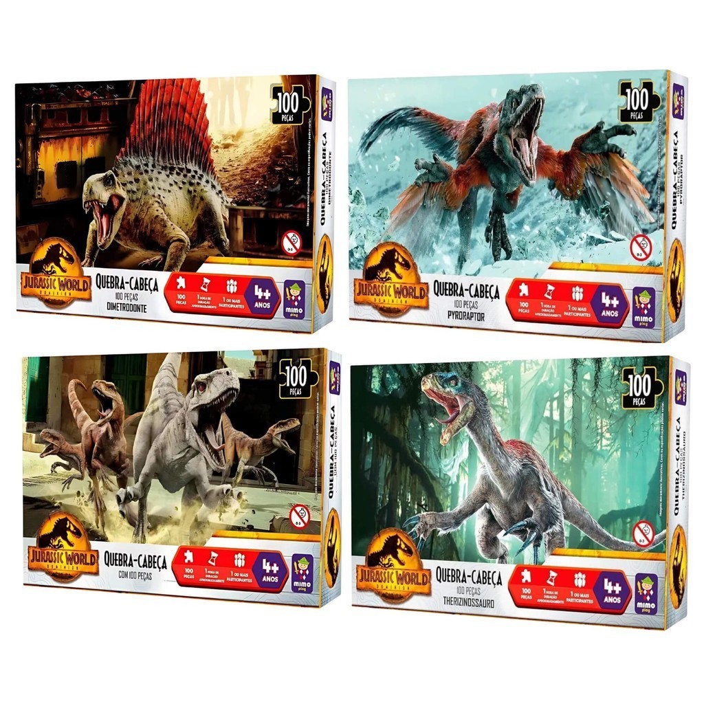 Dinossauro 1x Quebra Cabeça 100 Peças Jurassic World Mimo Toys Jogo Brinquedo Infantil Colecionável em Oferta na Shopee
