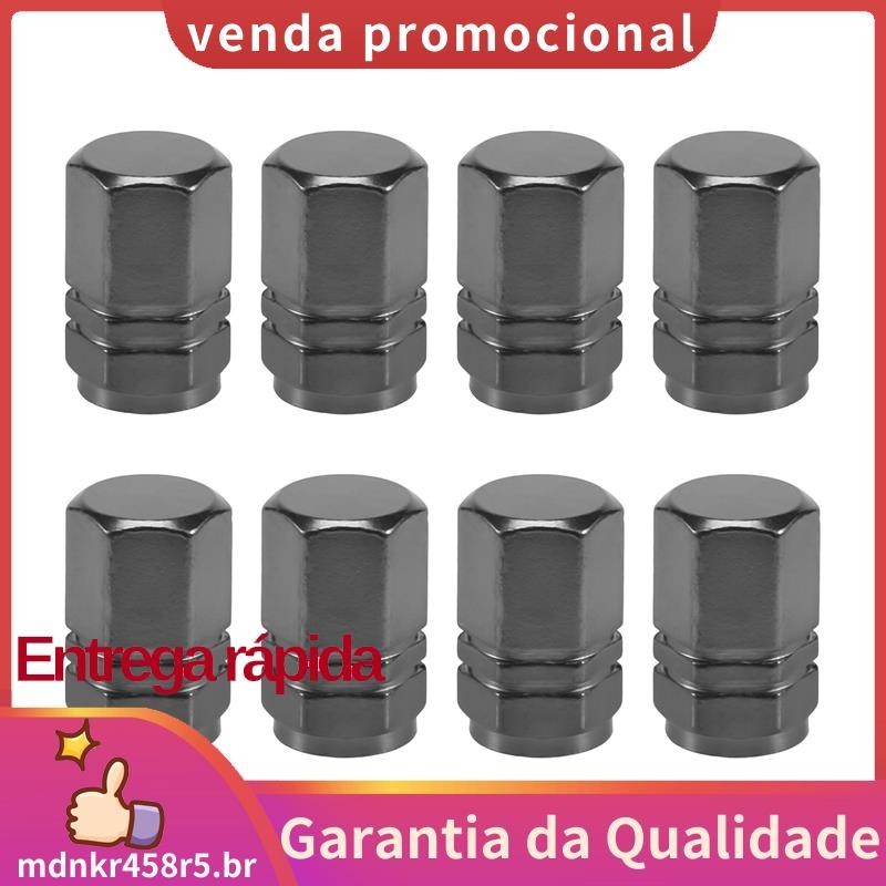 8 Peças Tampas De Válvula Haste De Pneus De Roda À Prova De Pó De Carro , Forma Hexágono Titanium Gray mdnkr458r5 . br