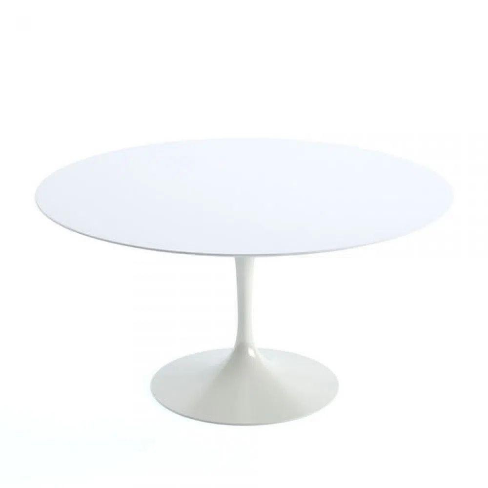 Mesa de Jantar Tulipa Saarinen Redonda 120cm Laqueada Branco em Oferta na Shopee