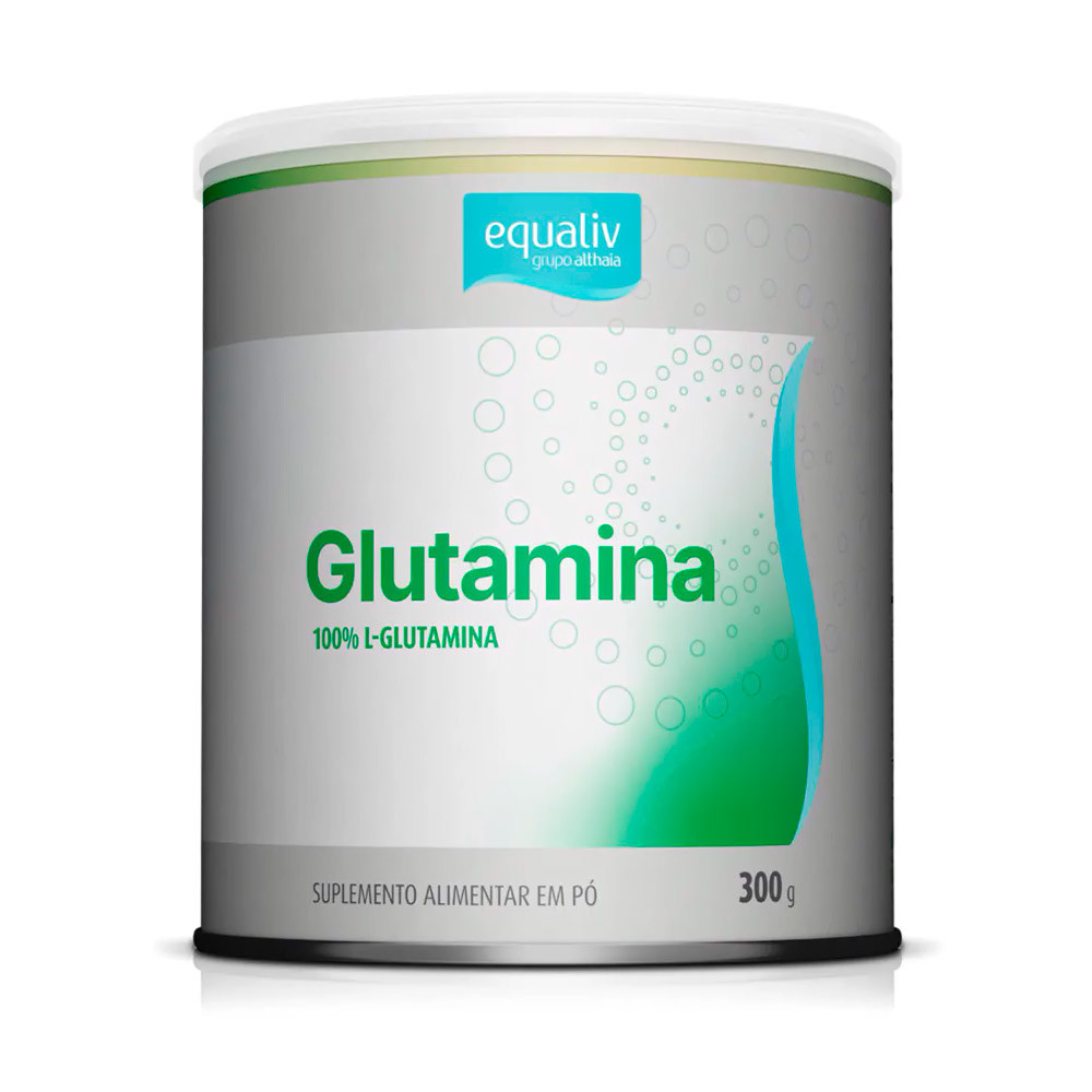 Glutamina 100% L-Glutamine 300g Sem Sabor Equaliv