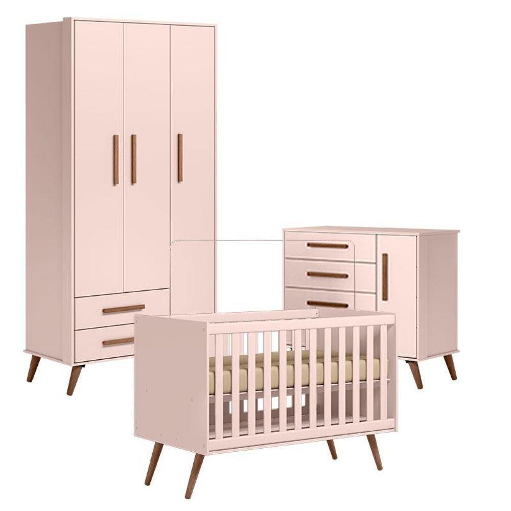 Quarto De Bebê Q Encanto Retrô Rosa - Qmovi em Oferta na Shopee