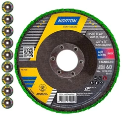 Disco Flap 4.1/2 POL Grão 60 Standard Com 10 Unidades NORTON