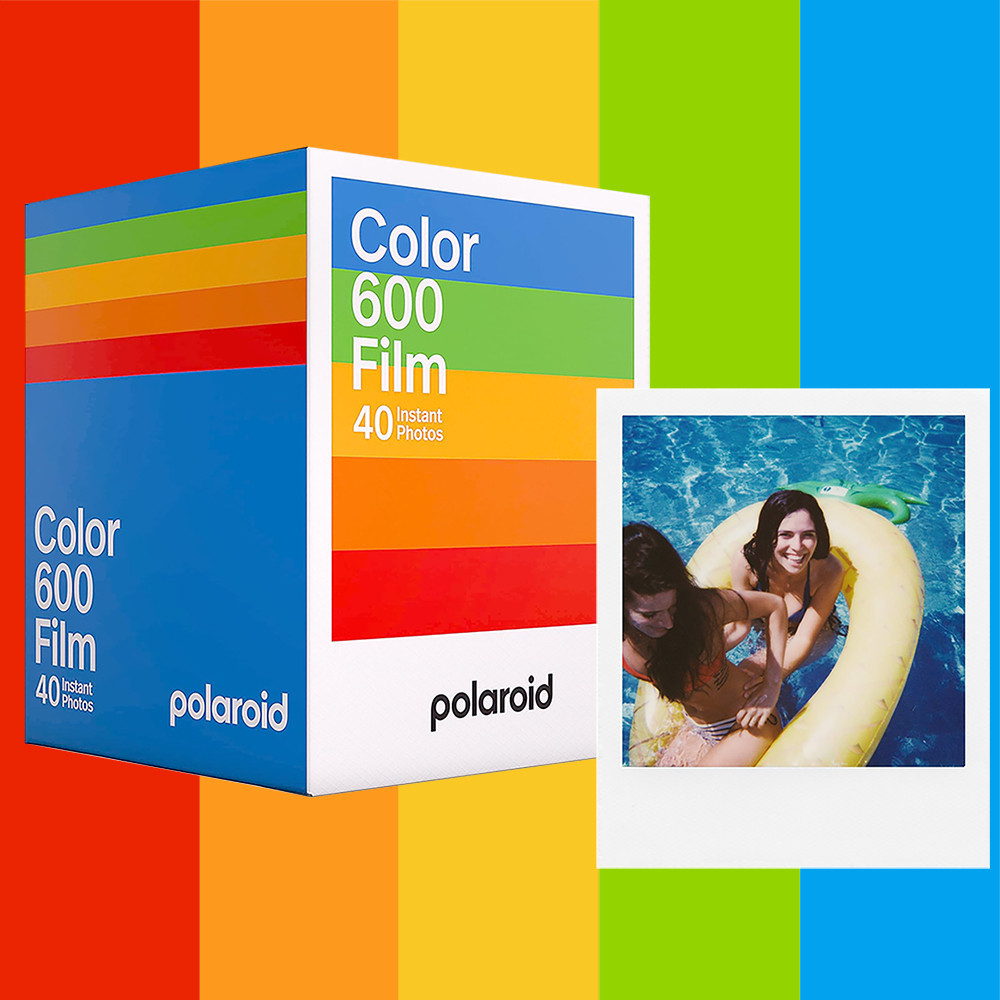 Filme Polaroid Color 600 Film Para 40 Fotos Instantâneas Com Moldura Branca