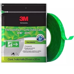 Fita Dupla Face Fixa Forte 3M VHB 25MM X 20M 4910