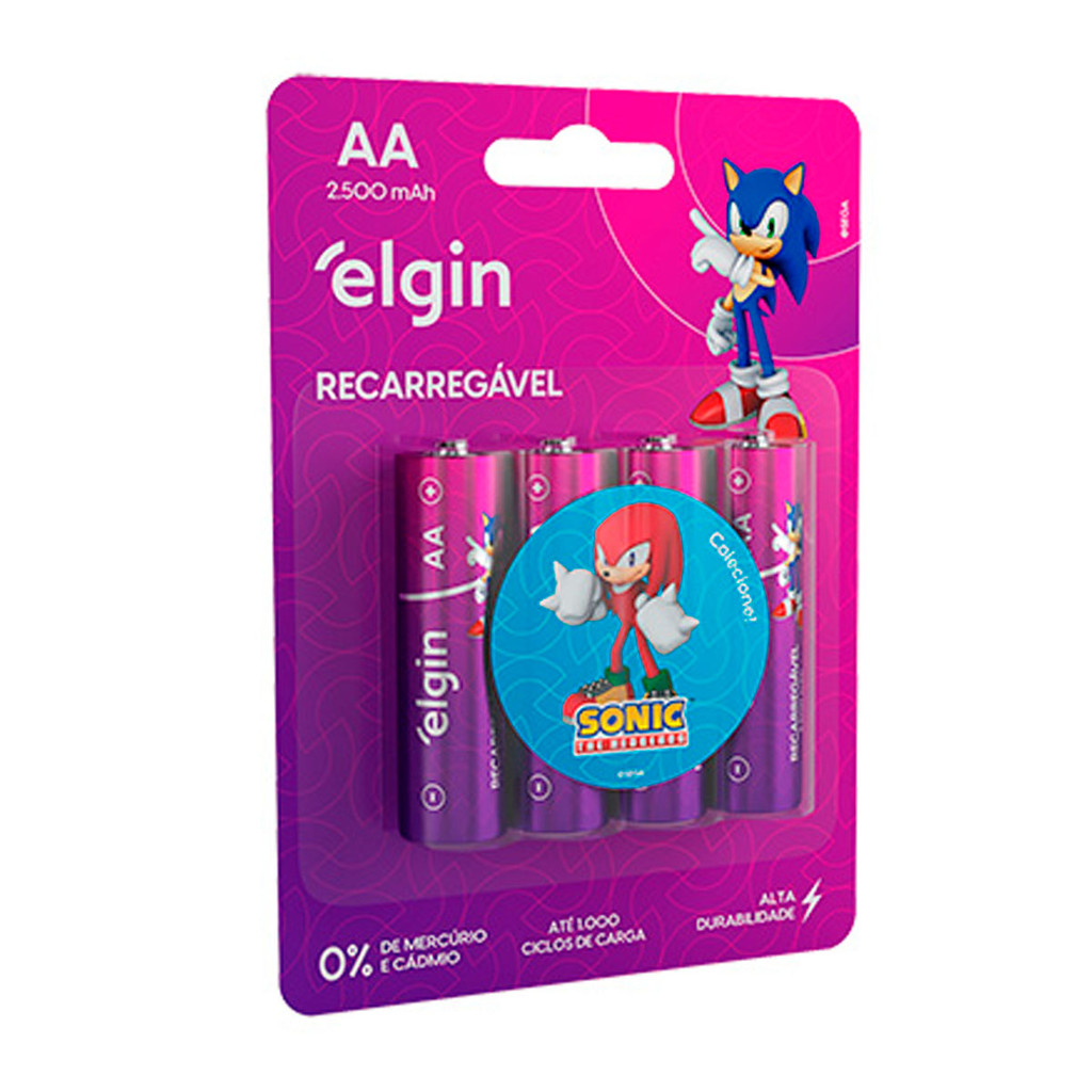 Pilha Recarregável Aa Elgin 2500Mah Cartela 4 Unidades Kit em Oferta na Shopee