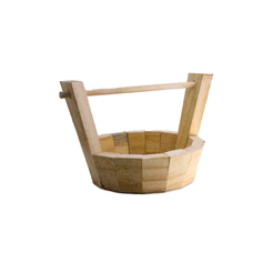 Cesta Poço de Madeira Crua -18x18x14,5 cm - 1 unidade - Rizzo