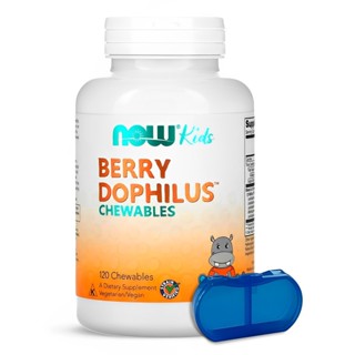 BerryDophilus Now Foods Kids 120 Past + Porta Cápsulas em Oferta na Shopee