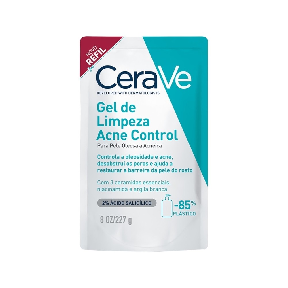 Gel de Limpeza Cerave Acne Control Refil 227g em Oferta na Shopee