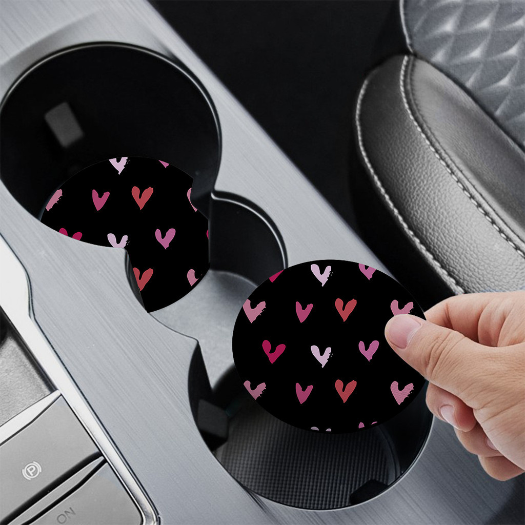 Porta Copo para Carro Coração Colorido Rabisco Preto em Oferta na Shopee