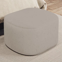 Puff Decorativo Orgânico para Living Quarto 70cm Doha W01 Linho Bege - Lyam Decor
