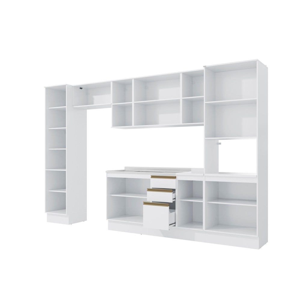 Detalhes do Cozinha Modulada Celeste Kappesberg 100% MDF Branco 360cm
