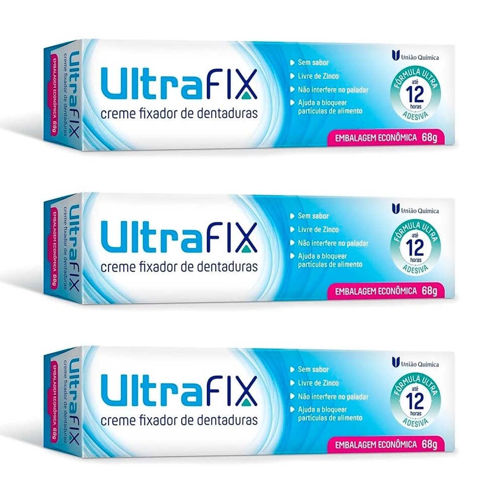 Kit und 3 Ultrafix Creme Sem Sabor 68g em Oferta na Shopee