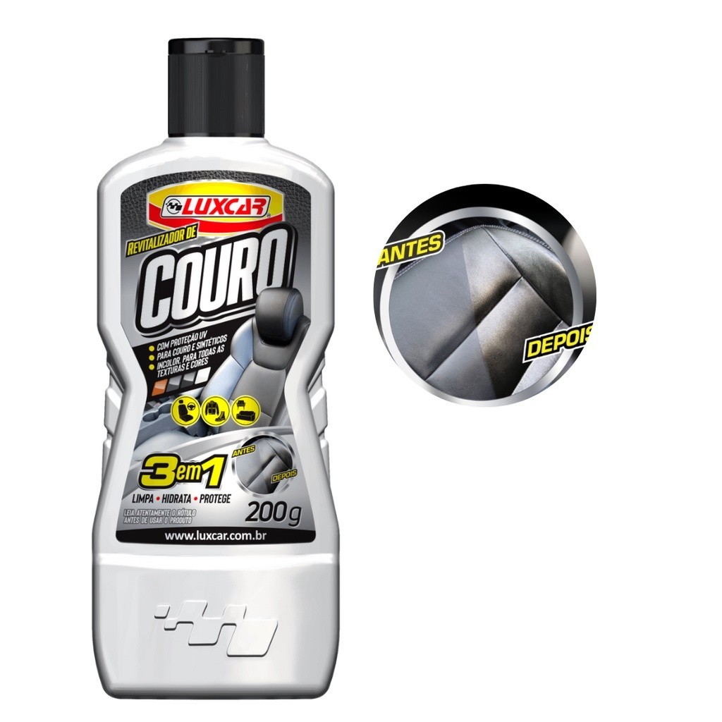 Luxcar, Revitalizador de Couro limpa, hidrata, recupera o brilho e protege. em Oferta na Shopee