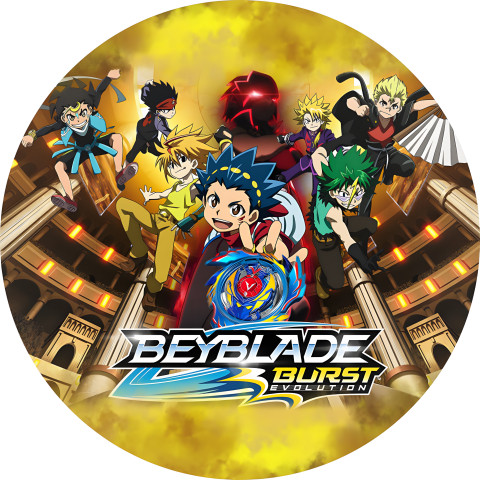 NOVO Painel Festa Infantil Redondo Bayblade Burst Evolution + Arco, Suporte incluso. Fazemos personalizado com qualquer tema. Confeccionado em Lona fosca, impressão de alta resolução. cenário , p/ Decoração