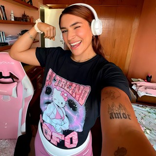 Camiseta Treino Feminina Street Eu Treino Fofo Academia Camisa Gymrat 100% Algodão em Oferta na Shopee