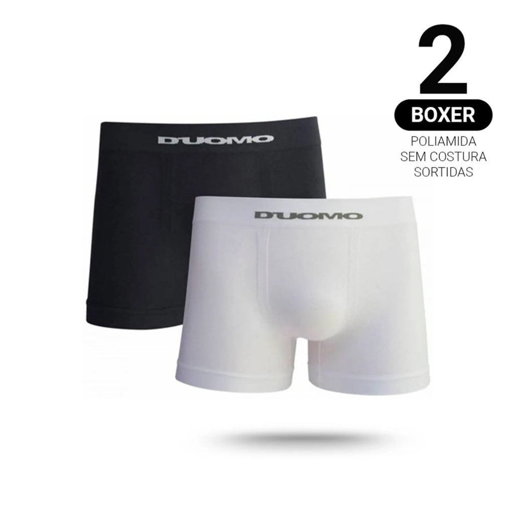 Kit 2 Cuecas Boxer Duomo Original em Microfibra 2156 em Oferta na Shopee