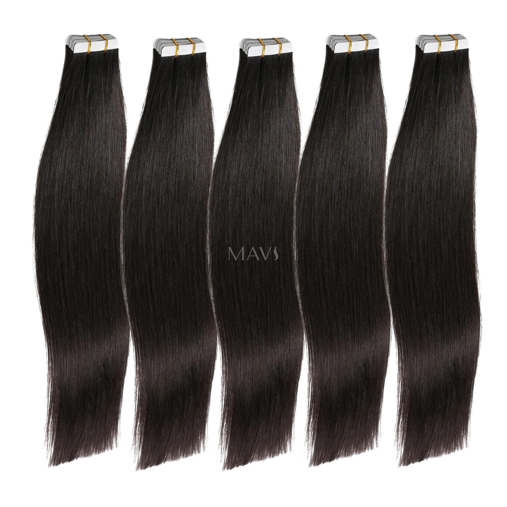 Mega Hair na Fita Adesiva 65cm Liso 50g Castanho 100% Humano