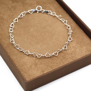 Pulseira De Prata 925 Feminina Maciça Elo Coração 18cm Joia em Oferta na Shopee