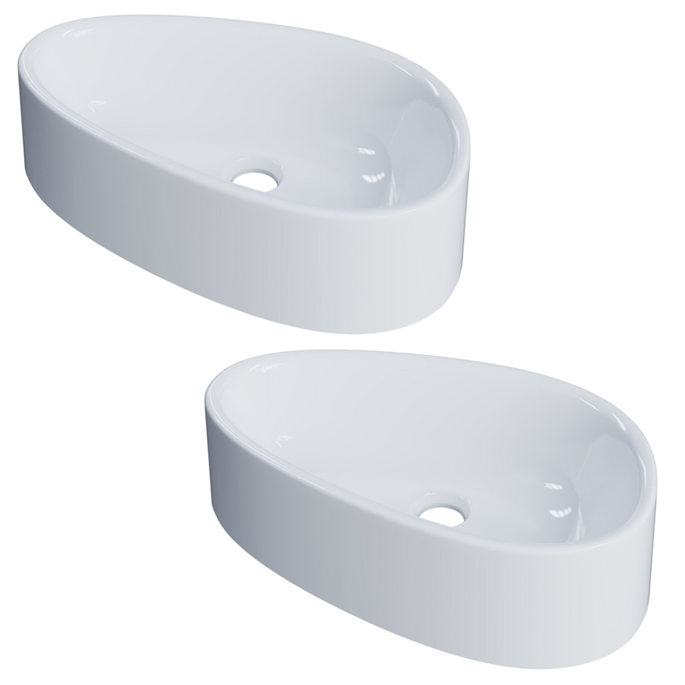 Kit 02 Cubas de Apoio Gota Para Banheiro Lavabo C01 BG43W Branco - Lyam - Home & Living