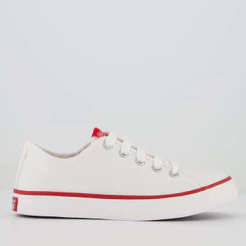 Tênis Coca Cola Stream Canvas Feminino Branco e Vermelho