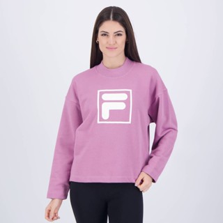 Moletom Fila White F-Box Femnino Rosa em Oferta na Shopee