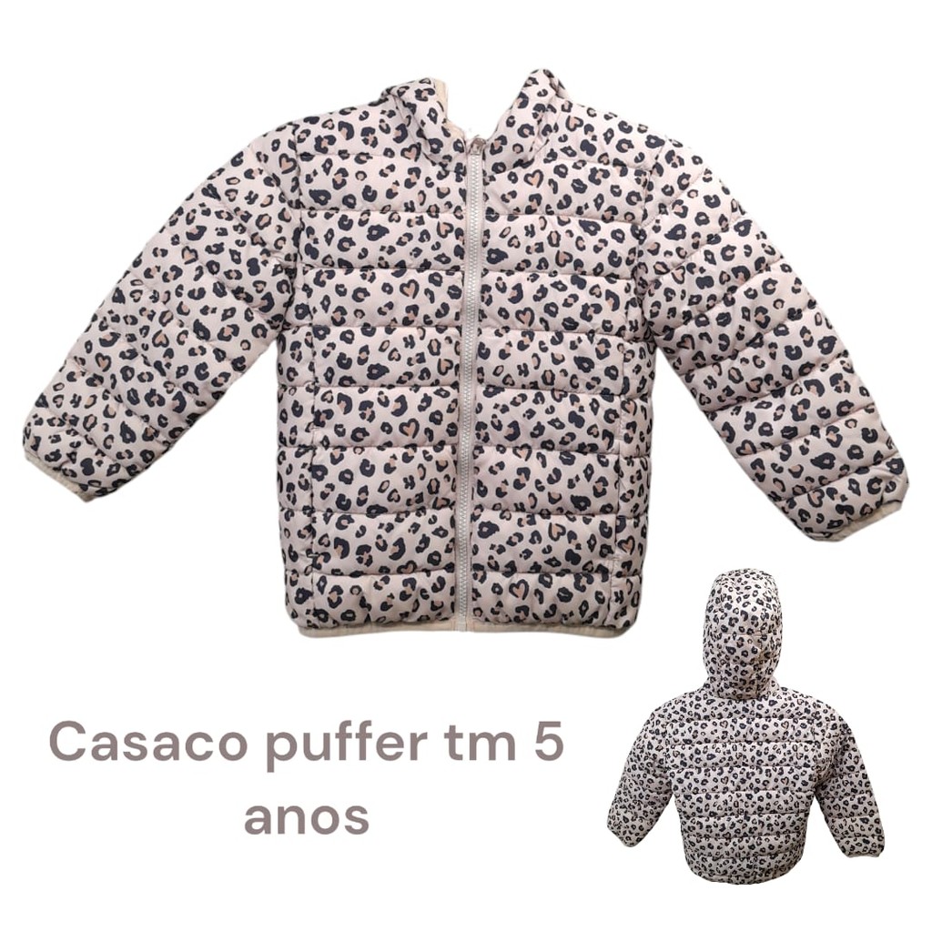 Casaco Infantil Feminino de Oncinha Tamanho 5