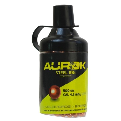 Esfera de Aço Cobreada Aurok 4.5mm (.177) - 500 Unidades em Oferta na Shopee