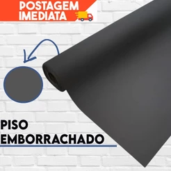 Piso Laminado Liso Antiderrapante Preto 1,00 X 1,00 Mts 3,5mm Tapete Rampa Indústria Deck
