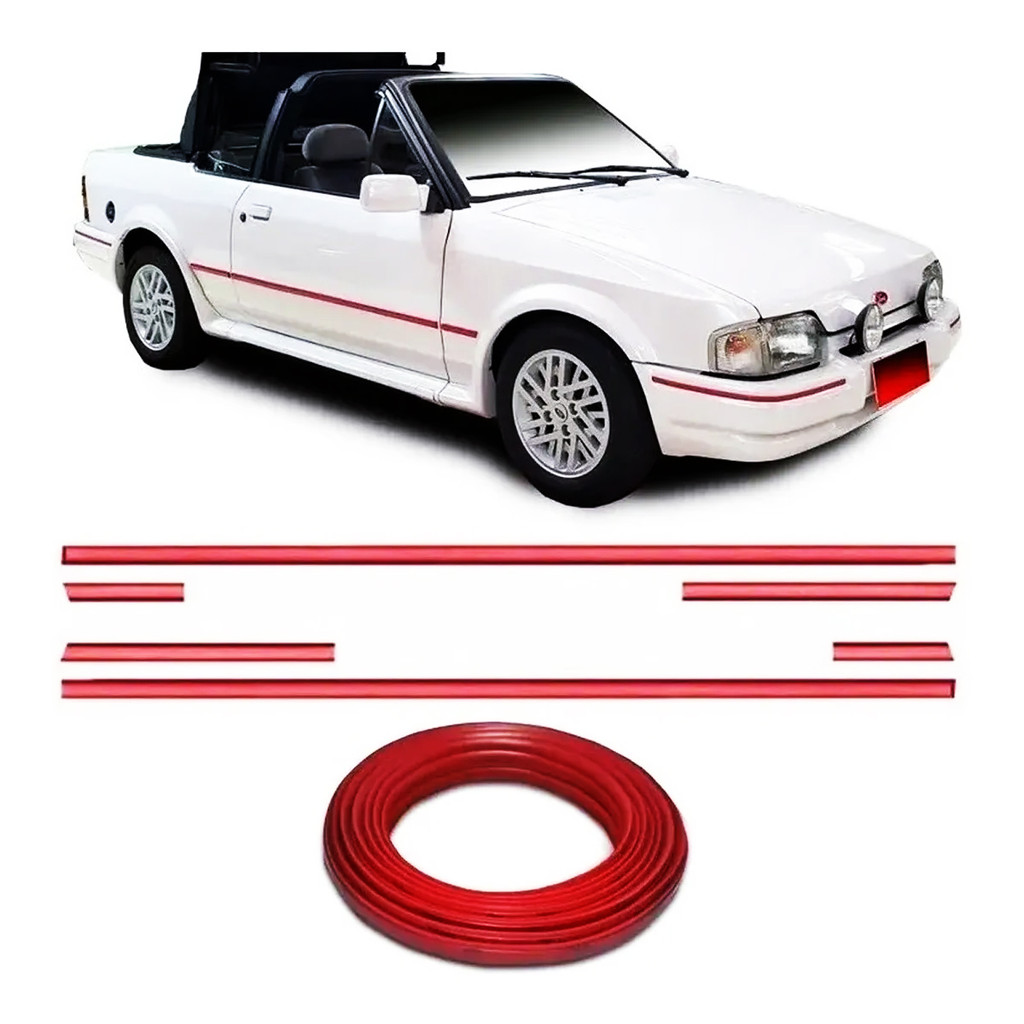 JOGO FRISO LATERAL + FRISO PARACHOQUE ESCORT XR3 87 92 ESCORT HOBBY 92 95 APOLLO 87 92 VERONA 90 92 2 PORTAS